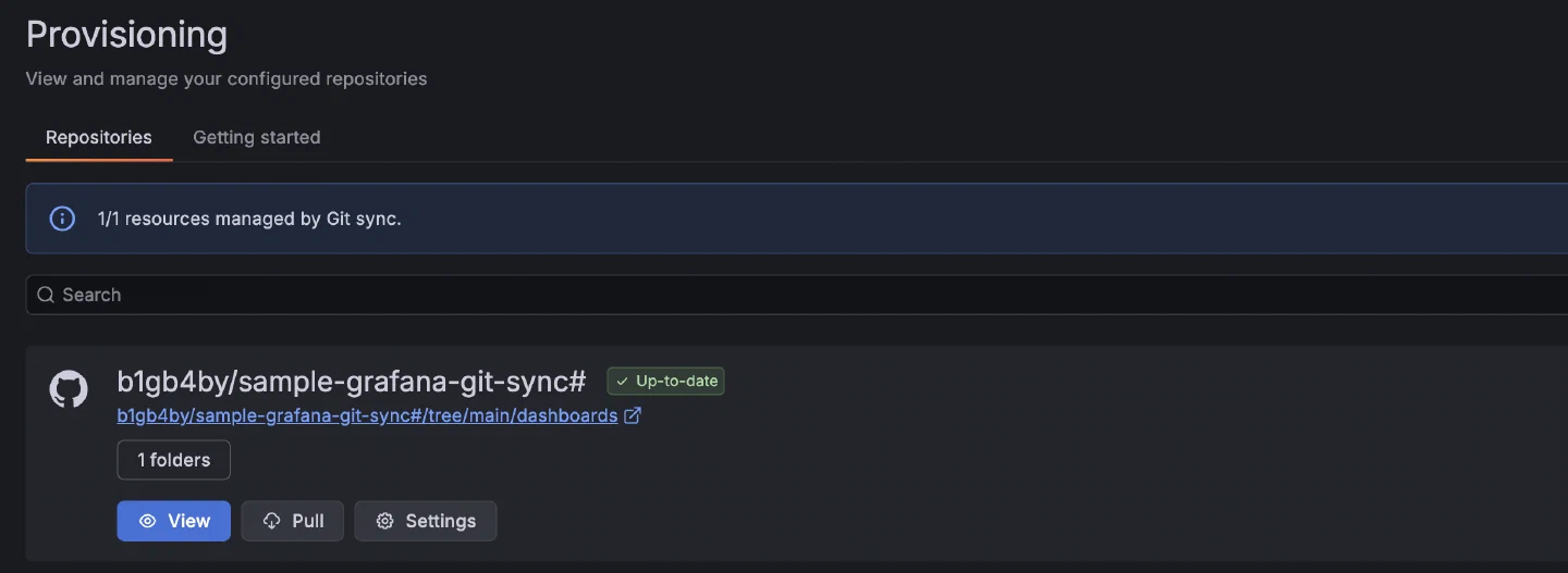 Successfully Provisioning Git Sync